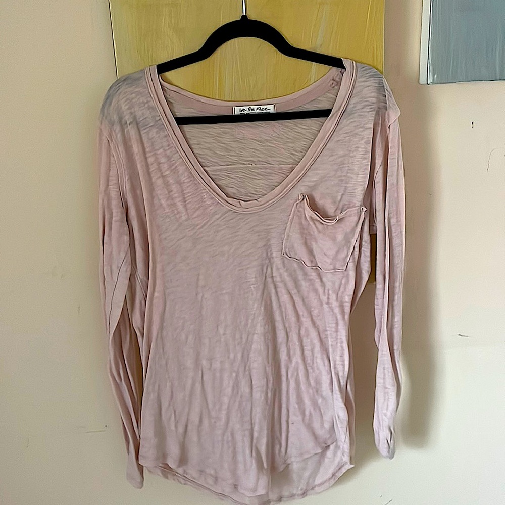 Light blush pink long sleeve t shirt
